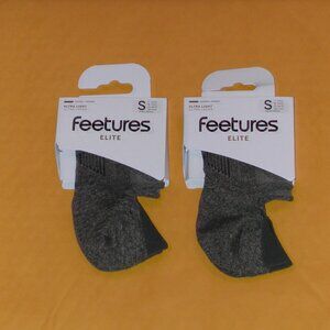 2 Pairs - Feetures Elite Invisible Socks Women's Size Small NWT Gray